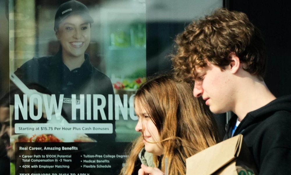 Openings At U.S. job openings were unchanged at 6.9 million in March but hiring ...